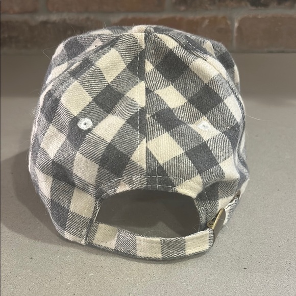 Buffalo Check Checkered Gray and White Baseball Style Cap - Picture 5 of 11